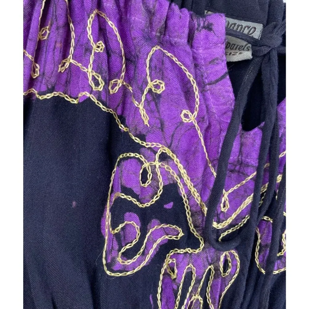 Advanced Apparel Dress Women's Sleeveless Smocked Purple Free Size Boho Fairy